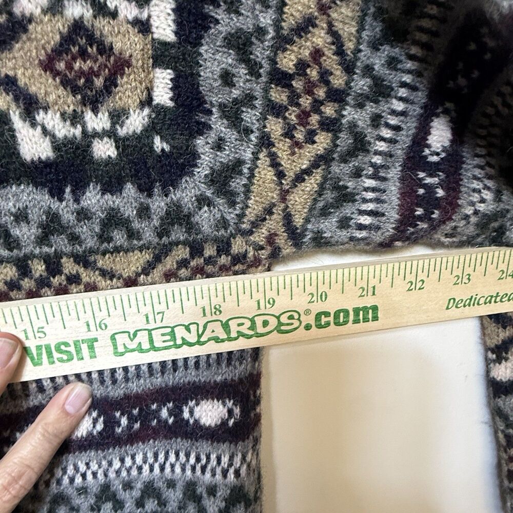 Vintage Crystal Kobe 100% Wool Shetland Cardigan Women's M Button Up Cottage - Picture 6 of 8